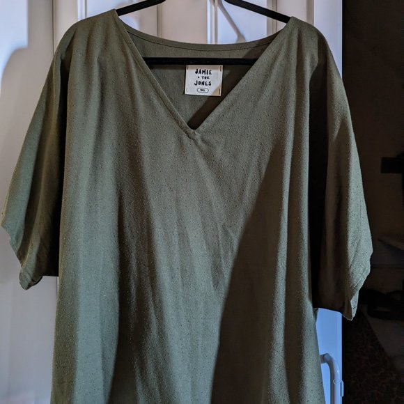 Jamie and the Jones Tops - Jamie and the Jones THE V CANVAS TOP 3XL *EXTENDED LENGTH* in Olive